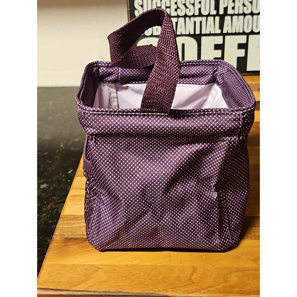 Thirty-One Littles Carry All Tote Caddy Plum Gingham Pop Mesh Pocket EUC